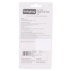 Babyhug Ergo Grip Spoon & Fork Set  Yellow| BPA-Free| Soft, Easy-Grip Handles| Safe Rounded Edges| Self & Parent Feeding