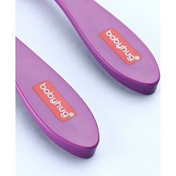 Babyhug Ergo Grip Spoon & Fork Set  Purple| BPA-Free| Soft, Easy-Grip Handles| Safe Rounded Edges| Self & Parent Feeding