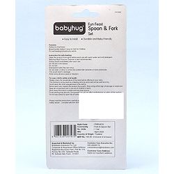 Babyhug Ergo Grip Spoon & Fork Set  Purple| BPA-Free| Soft, Easy-Grip Handles| Safe Rounded Edges| Self & Parent Feeding
