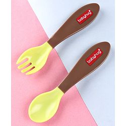 Babyhug Ergo Grip Spoon & Fork Set  Purple| BPA-Free| Soft, Easy-Grip Handles| Safe Rounded Edges| Self & Parent Feeding