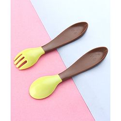 Babyhug Ergo Grip Spoon & Fork Set  Purple| BPA-Free| Soft, Easy-Grip Handles| Safe Rounded Edges| Self & Parent Feeding