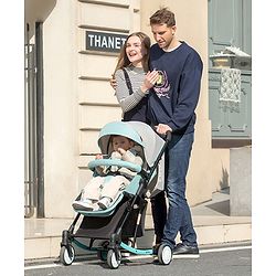 Babyhug Rock Star Stroller Cum Rocker With 5 Point Safety Harness - Blue| Reclining Seat| Linked Brake| Adjustable Canopy| Single Hand Fold