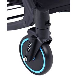 Babyhug Rock Star Stroller Cum Rocker With 5 Point Safety Harness - Blue| Reclining Seat| Linked Brake| Adjustable Canopy| Single Hand Fold