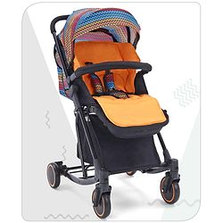 Babyhug Rock Star Stroller Cum Rocker With 5 Point Safety Harness - Red| Reclining Seat| Linked Brake| Adjustable Canopy| Single Hand Fold