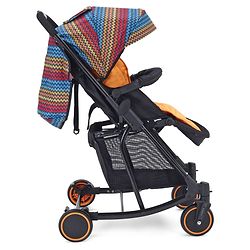Babyhug Rock Star Stroller Cum Rocker With 5 Point Safety Harness - Red| Reclining Seat| Linked Brake| Adjustable Canopy| Single Hand Fold