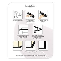 Babyhug Wooden Corner Edge Protector - Black