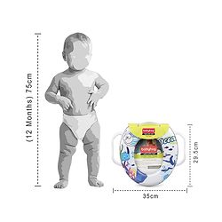 Babyhug Soft Potty Seat With Handle Sea Print - White