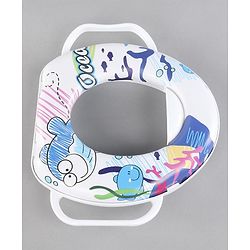 Babyhug Soft Potty Seat With Handle Sea Print - White
