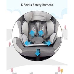Babyhug Bon Voyage Forward Facing Isofix Convertible Car Seat - Grey