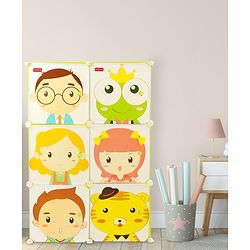 Babyhug 6 Cabinets Detachable Storage Unit Cartoon Print - Green