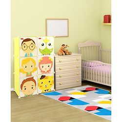 Babyhug 6 Cabinets Detachable Storage Unit Cartoon Print - Green