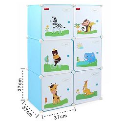 Babyhug 6 Cabinets Detachable Storage Unit Cartoon Print - Green