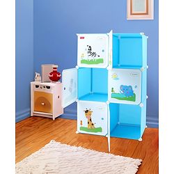 Babyhug 6 Cabinets Detachable Storage Unit Cartoon Print - Green