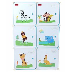 Babyhug 6 Cabinets Detachable Storage Unit Cartoon Print - Green