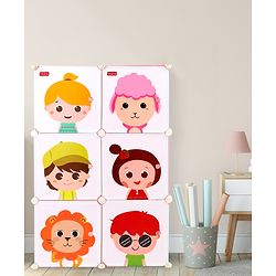 Babyhug 6 Cabinets Detachable Storage Unit Cartoon Print - Green
