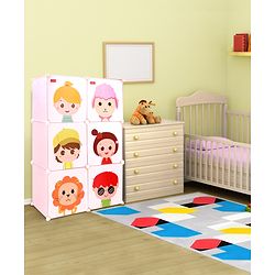 Babyhug 6 Cabinets Detachable Storage Unit Cartoon Print - Green