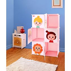Babyhug 6 Cabinets Detachable Storage Unit Cartoon Print - Green