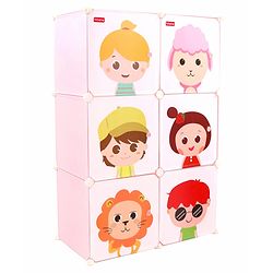 Babyhug 6 Cabinets Detachable Storage Unit Cartoon Print - Green
