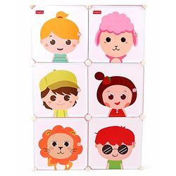 Babyhug 6 Cabinets Detachable Storage Unit Cartoon Print - Green