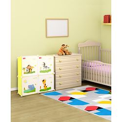 Babyhug 4 Layered Detachable Storage Unit Animal Print - Green