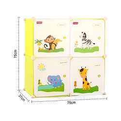 Babyhug 4 Layered Detachable Storage Unit Animal Print - Green