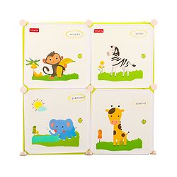 Babyhug 4 Layered Detachable Storage Unit Animal Print - Green