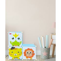 Babyhug 3 Cabinets Detachable Storage Unit Cartoon Print - Blue