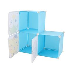 Babyhug 3 Cabinets Detachable Storage Unit Cartoon Print - Blue