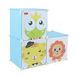 Babyhug 3 Cabinets Detachable Storage Unit Cartoon Print - Blue