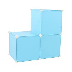 Babyhug 3 Cabinets Detachable Storage Unit Cartoon Print - Blue