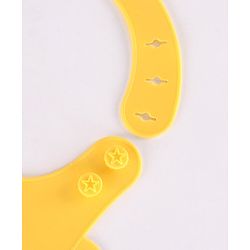 Babyhug Soft Silicone Feeding Bib  Bird Print, Yellow| Waterproof, Tear-Resistant, Easy to Wear| With Deep Crumb Catcher| Adjustable Fit| Foldable & Easy to Carry