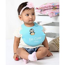 Babyhug Soft Silicone Feeding Bib  Bird Print, Yellow| Waterproof, Tear-Resistant, Easy to Wear| With Deep Crumb Catcher| Adjustable Fit| Foldable & Easy to Carry