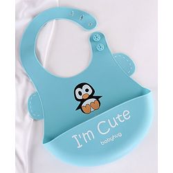 Babyhug Soft Silicone Feeding Bib  Bird Print, Yellow| Waterproof, Tear-Resistant, Easy to Wear| With Deep Crumb Catcher| Adjustable Fit| Foldable & Easy to Carry