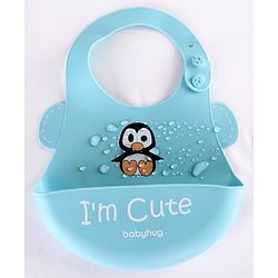 Babyhug Soft Silicone Feeding Bib  Bird Print, Yellow| Waterproof, Tear-Resistant, Easy to Wear| With Deep Crumb Catcher| Adjustable Fit| Foldable & Easy to Carry