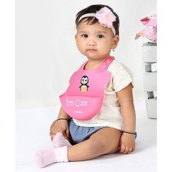 Babyhug Soft Silicone Feeding Bib  Bird Print, Yellow| Waterproof, Tear-Resistant, Easy to Wear| With Deep Crumb Catcher| Adjustable Fit| Foldable & Easy to Carry