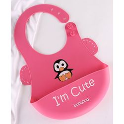 Babyhug Soft Silicone Feeding Bib  Bird Print, Yellow| Waterproof, Tear-Resistant, Easy to Wear| With Deep Crumb Catcher| Adjustable Fit| Foldable & Easy to Carry
