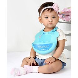 Babyhug Soft Silicone Feeding Bib  Bird Print, Yellow| Waterproof, Tear-Resistant, Easy to Wear| With Deep Crumb Catcher| Adjustable Fit| Foldable & Easy to Carry