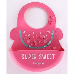 Babyhug Soft Silicone Feeding Bib  Bird Print, Yellow| Waterproof, Tear-Resistant, Easy to Wear| With Deep Crumb Catcher| Adjustable Fit| Foldable & Easy to Carry