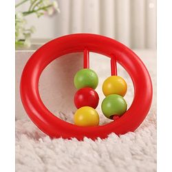 Babyhug Beads Rattle Red - Length 9 cm