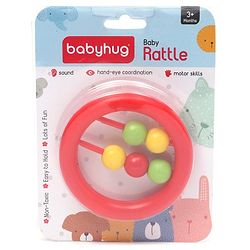 Babyhug Beads Rattle Red - Length 9 cm