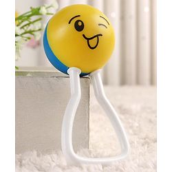 Babyhug Joy Rattle with Vibrant Color & Delightful Rattling Sound|Lightweight, Easy-to-Hold Rattle for Sensory|Motor Skill & Cognitive Development|Safe & Durable Material|3+ Months|BIS|Yellow & Blue