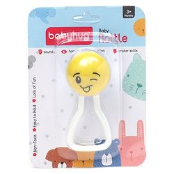 Babyhug Joy Rattle with Vibrant Color & Delightful Rattling Sound|Lightweight, Easy-to-Hold Rattle for Sensory|Motor Skill & Cognitive Development|Safe & Durable Material|3+ Months|BIS|Yellow & Blue