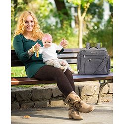 Babyhug Multipurpose Backpack Style Diaper Bag - Grey