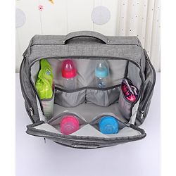 Babyhug Multipurpose Backpack Style Diaper Bag - Grey