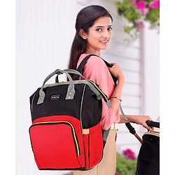 Babyhug Backpack Style Diaper Bag - Red Black
