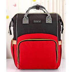 Babyhug Backpack Style Diaper Bag - Red Black