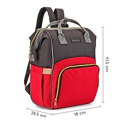Babyhug Backpack Style Diaper Bag - Red Black