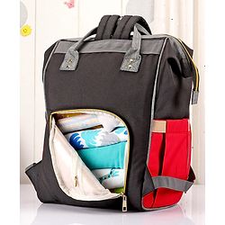 Babyhug Backpack Style Diaper Bag - Red Black