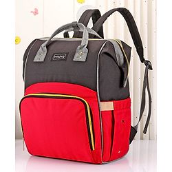 Babyhug Backpack Style Diaper Bag - Red Black