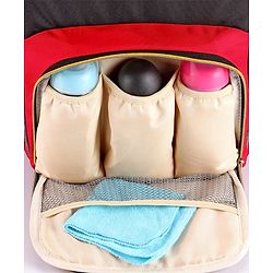Babyhug Backpack Style Diaper Bag - Red Black